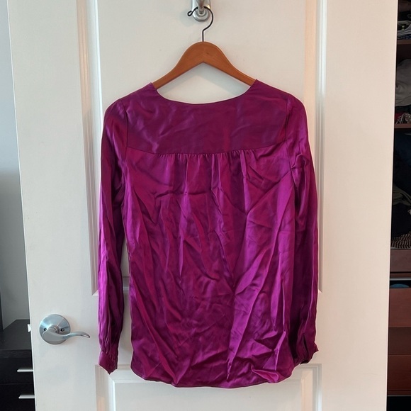 NWT L'AGENCE Silk drape wrap Front Long Sleeve Shirt Size XS - Picture 5 of 11